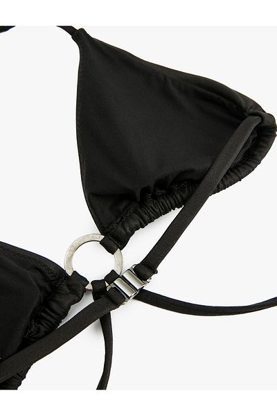 Koton Buckle Detailed Tie-Up Triangle Bikini Top