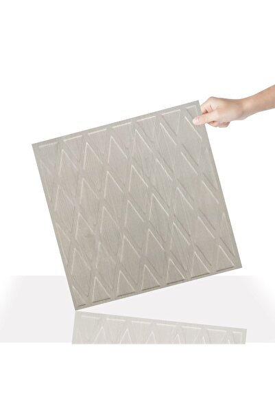 TİNK 3 Boyutlu Duvar Paneli Kabartmalı Baklava Desen Pvc 41x41 cm/ 6 Adet /1 m² Beyaz Huş