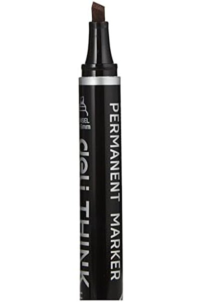 Deli Think 1.5-5mm Chisel Tip Low Odour Ink Permanent Marker 12 Piece Set, Black
