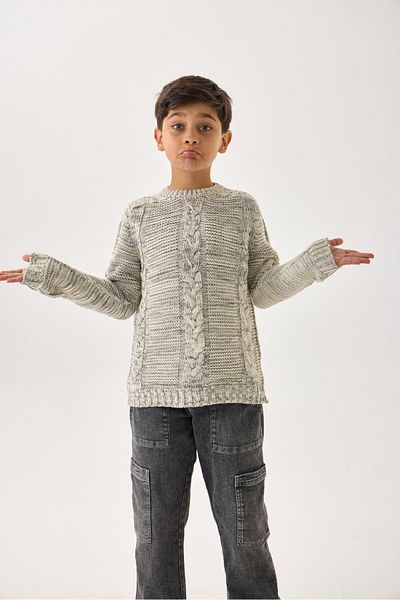 Nisrakids Boy's Knitwear Sweater – Crew Neck and Long Sleeve Casual Model