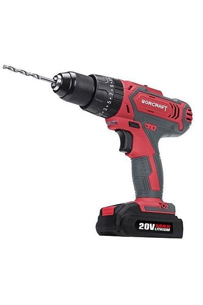 Worcraft Drill, screwdriver, impact drill, with 2 Ah battery, 20 V Li-ion, chuck