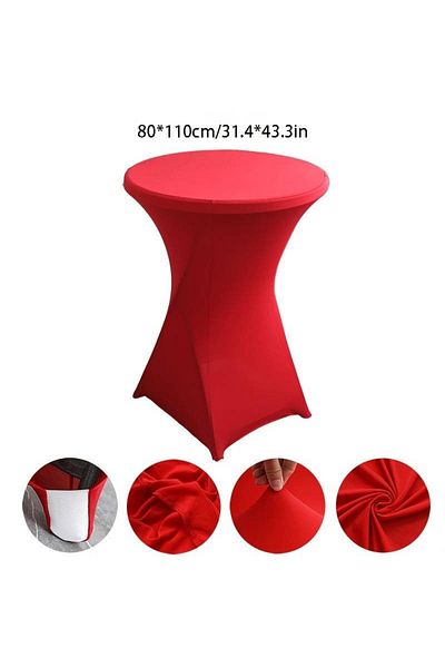 OEM Lycra tablecloth for cocktail tables, color White, Black, Red, Green