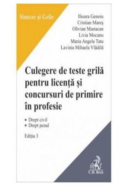 Editura CH Beck Collection of test grids for the license and for the
