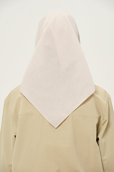 Madame Polo Poly Coton Kare Eşarp Taş Pamuklu Nefes Alan Kumaş