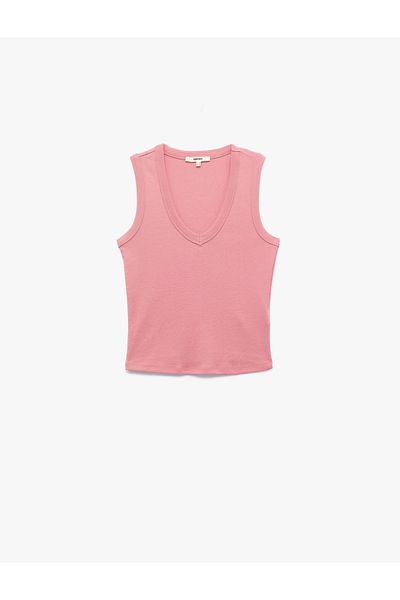 Koton Αμάνικη μπλούζα Slim Fit Crew Neck Cotton Rib