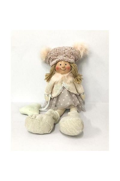 Magic Home Christmas decoration, little girl, pink, 22 cm