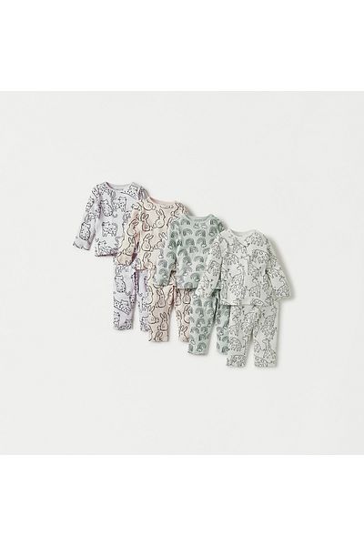 Juniors All-Over Animal Print T-shirt with Pyjamas - Set of 4