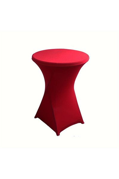 OEM Lycra tablecloth for cocktail tables, color White, Black, Red, Green