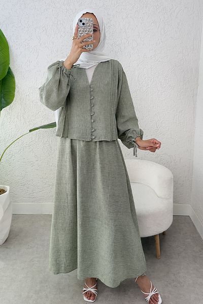 Salih Çelebi Συνδυασμός με λεπτομέρεια Nervür 2291 - MOLD GREEN
