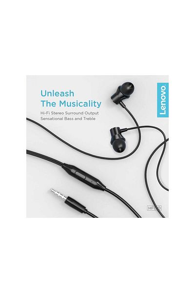LENOVO In-Ear Metal Stereo Earphone HF130 Black