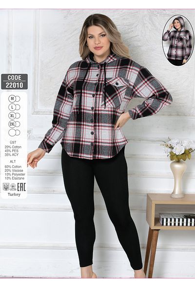 Cotpark Women's Cotton Lumberjack Shirt Leggings Suit 22010