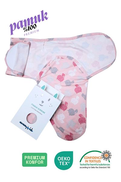 Mommyslab New Season 0-4 Months Patterned Colorful Velcro Ready Baby Cotton Swaddle 100% Cotton (Oeko Tex Cif Certified)