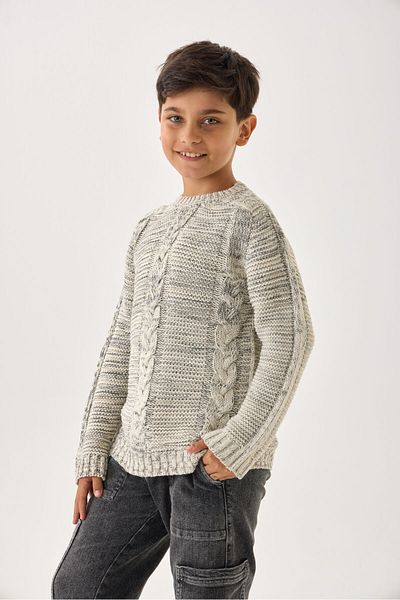 Nisrakids Boy's Knitwear Sweater – Crew Neck and Long Sleeve Casual Model