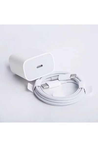 D&K WONDER Mains charger for Apple iPhone, Samsung, Type C to Type C cable, 45W, Apple packaging, White