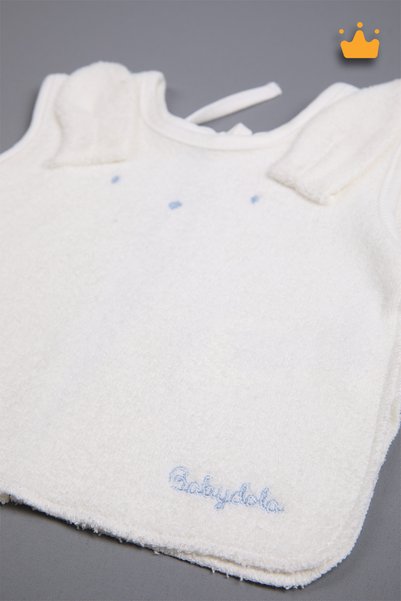 Babydola Havlu Bebek Mama ve Salya Önlüğü Sırtı Kapalı Ter Emici Önlük Mavi 11659