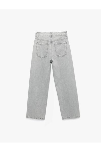 Koton Regular Waist Button Pocket Cotton Wide Leg Jeans - Bianca Wide Leg Jeans
