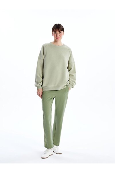 LC Waikiki Πράσινο γυναικείο παντελόνι με ελαστική μέση