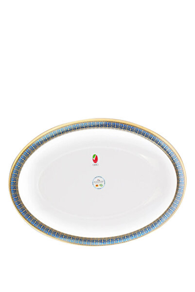 Moda Cucina By Styli طبق تقديم بيضاوي من الميلامين من مودا كوتشينا، كبير، أزرق ملكي