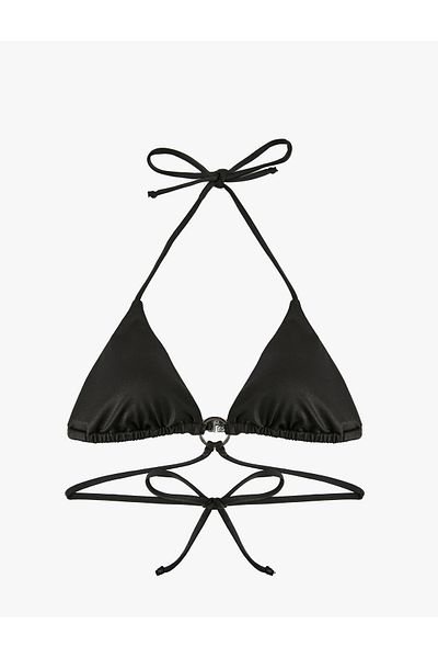 Koton Buckle Detailed Tie-Up Triangle Bikini Top