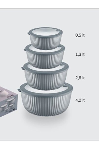 Online Home Market Dora Set of 4 Vacuum Sealed Storage Containers with Lids (500ml, 1300ml, 2600ml, 4200ml)