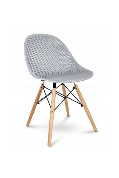 jumi Scaun stil scandinav, PP, lemn, gri, 45x56x77 cm, Cava