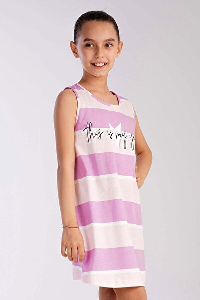 VİENETTA Pamuk paketa devojčičkih noćnih haljina sa debelim naramenicama