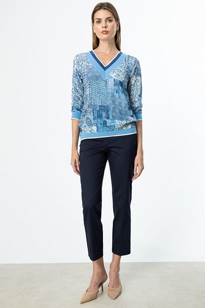 Onteks 56632 Ribbed V-Neck Bluz