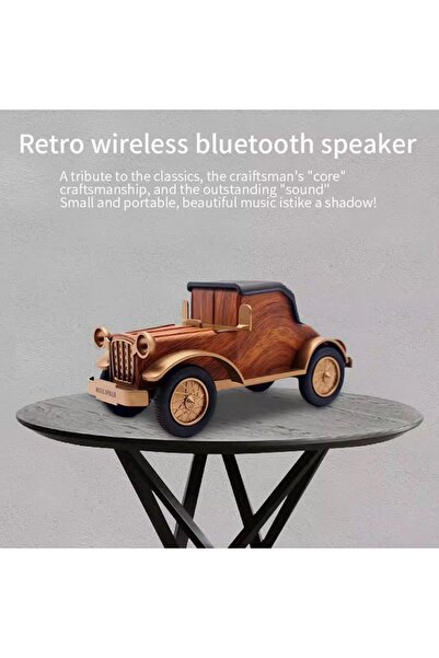 LEERFEI Nostalji 1938 Bluetooth Taşınabilir Araç Hoparlör Ahşap Araba Görünüm...