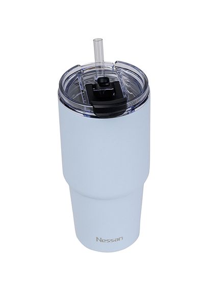 Nessan By Styli Double Wall Stainless Steel Vacuum Insulated Travel Mug Blue, 480ml