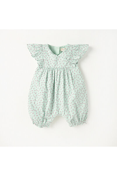 Juniors رومبير مطبوع عليه قلب بأكمام مكشكشة وإغلاق بأزرار