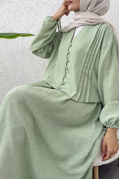 Salih Çelebi Συνδυασμός με λεπτομέρεια Nervür 2291 - MINT GREEN