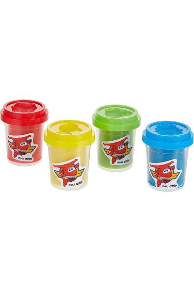 Deli EH709-4 Modeling Dough – 4 Assorted Colors, Soft & Easy to Mold, Bright Colors, Safe & Mixabl