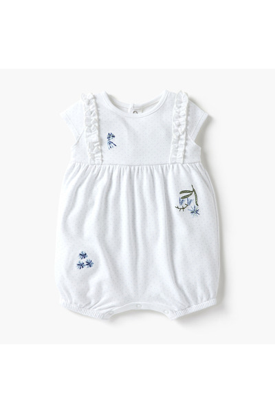 Juniors Embroidered Romper with Bloomer