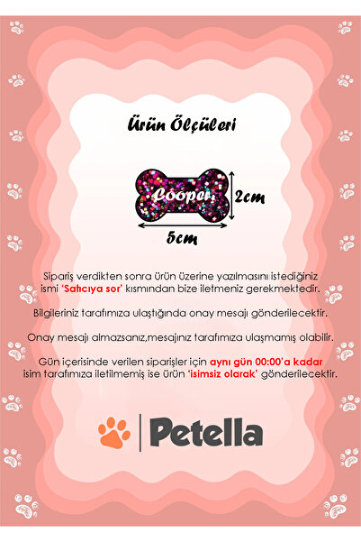 Petella Pembe İncili İsimli Köpek Tasması İsimli Köpek Kolyesi