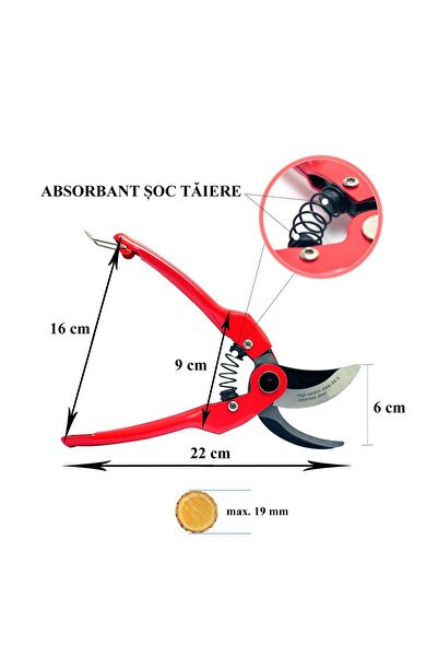 Artool Garden shears, bypass type, professional, SK5 steel + latex gloves, 22 cm, XTLINE