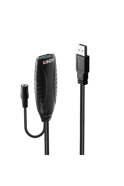 Electronica Cablu prelungitor activ Lindy USB 3.0, 10m, USB A, Negru, 43156