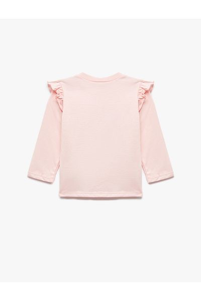 Koton Unicorn Printed Cotton Long Sleeve Crew Neck T-Shirt