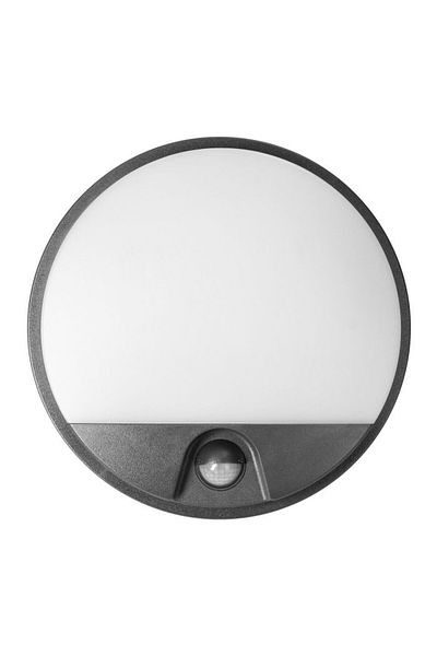 Adviti Agat LED ceiling light, motion sensor, 10W, 800lm, neutral light, IP54, gray+white,