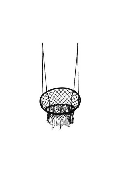Glow Goods Hanging Chair Swing, Black, Max 120 kg, 60x62x145 cm, IsoTrade