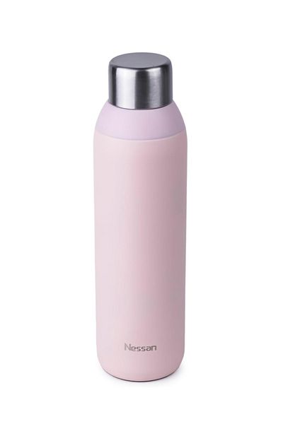 Nessan By Styli Double Wall Insulated Stainless Steel Vacuum Bottle, 600ml - Pink