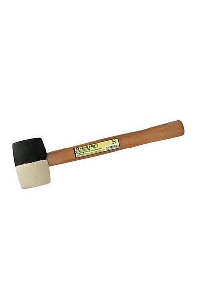 Strend Pro Rubber mallet, wooden handle, black and white, 340 g