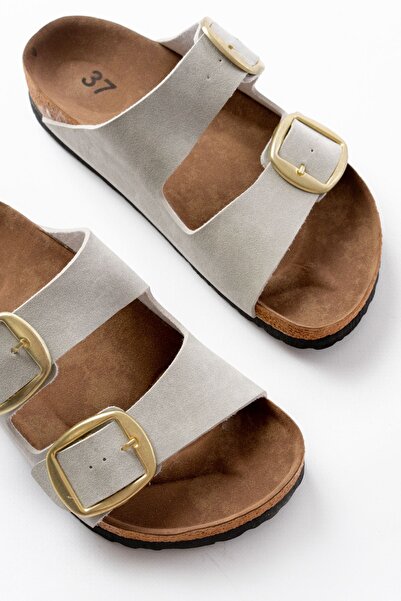 serkanseyyid P-101 Γκρι καθημερινές γυναικείες παντόφλες