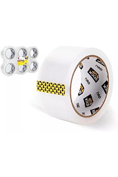 Deli مجموعة من 6 قطع من شريط التغليف، 100 ياردة، شفاف