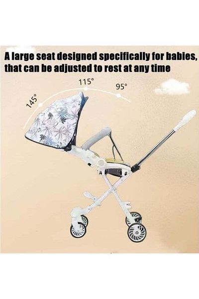 Lumely Baby Stroller Professional Foldable 4 Wheels Ergonomic Adjustable Infant Carriage for 1 to 6 Years