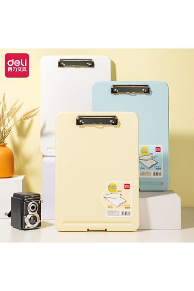 Deli TB403 A4 Clipboards – Assorted Colors, Durable Hardboard Writing Pad for Office, School & Hom