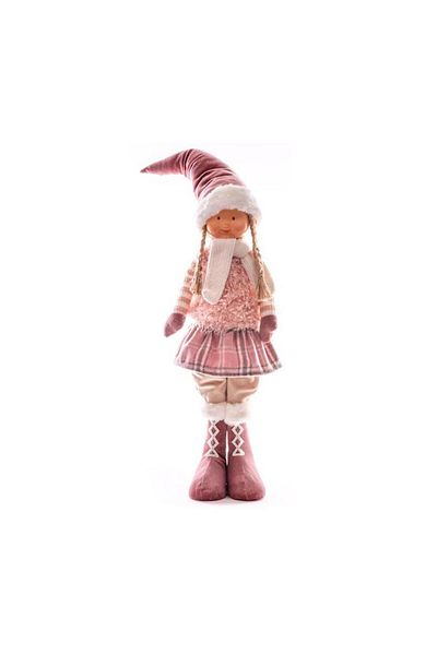 Magic Home Christmas decoration, little girl, pink, 75 cm