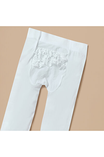 giggles Embroidered A-line Dress and Lace Detail Stockings Set