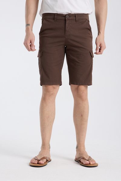 muzzo jeans Brown Chino Shorts with Cargo Pockets