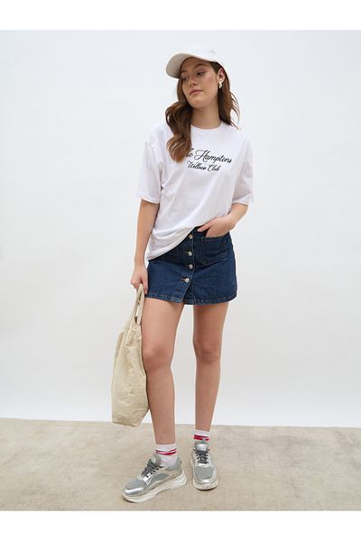 Styli Slogan Print Oversized T-Shirt