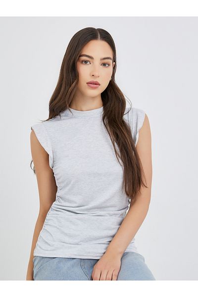 Styli Side Sleeveless Round Neck T-Shirt
